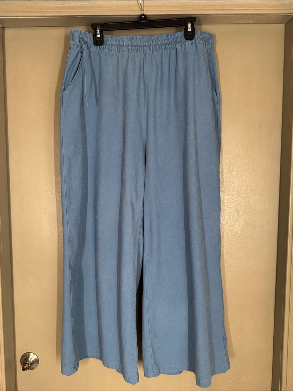 Lesumes Light Blue Wide Leg Drawstring Pants Size 2XL